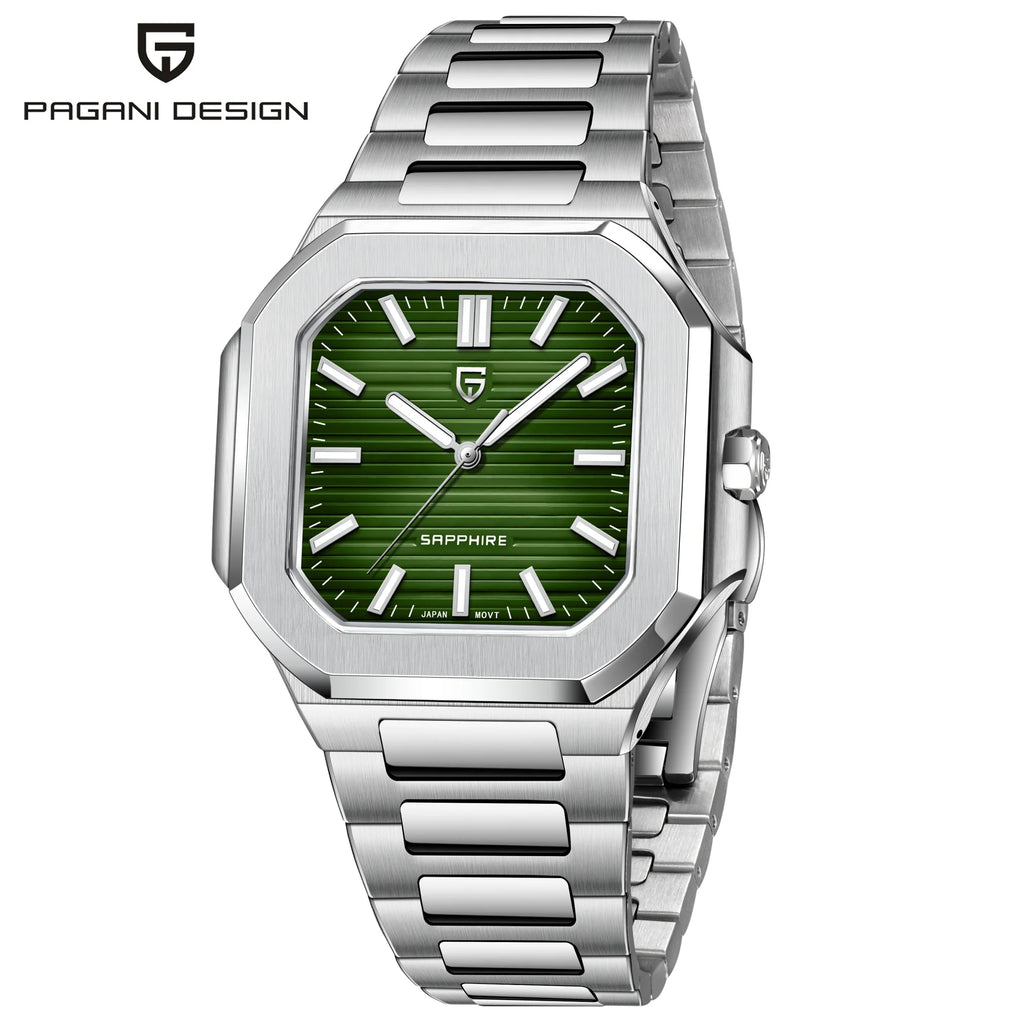 PAGANI DESIGN 2025 New Men's Quartz Wristwatches TMI VH31 37MM 10Bar Waterproof 316L Luxury Stainless Steel Sapphire Men's Watch