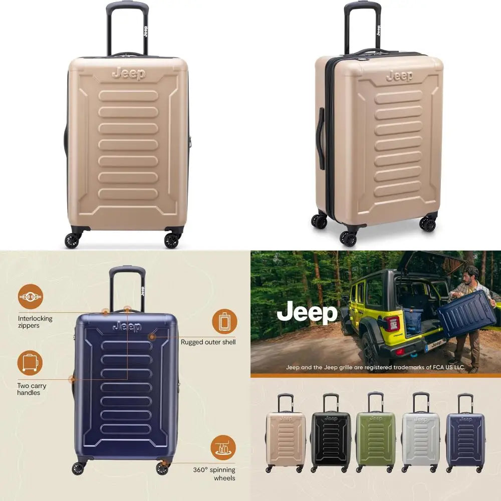 Expandable Hardside Spinner Luggage - Medium Beige, 24 Inch, Checked for Travel Convenience