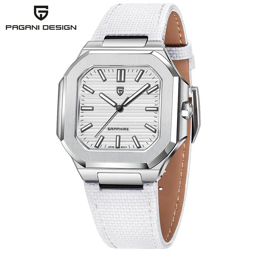 PAGANI DESIGN 2025 New Men's Quartz Wristwatches TMI VH31 37MM 10Bar Waterproof 316L Luxury Stainless Steel Sapphire Men's Watch