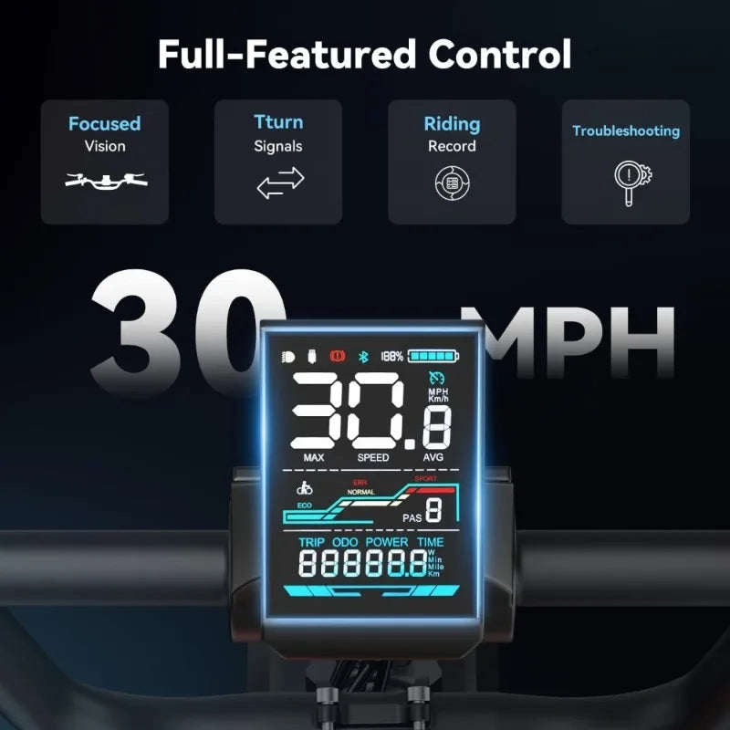 Electric Dirt Bike for Adults 1500W 2000W Peak 30 38MPH 48V 52V 13AH 20AH Battery 65 90 Miles Range 20x4 Fat Tire