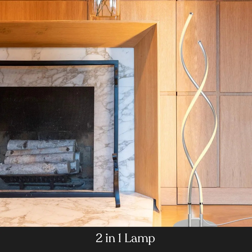 Adjustable Modern Spiral LED Floor Lamp - Dimmable for Living Spaces and Office Settings