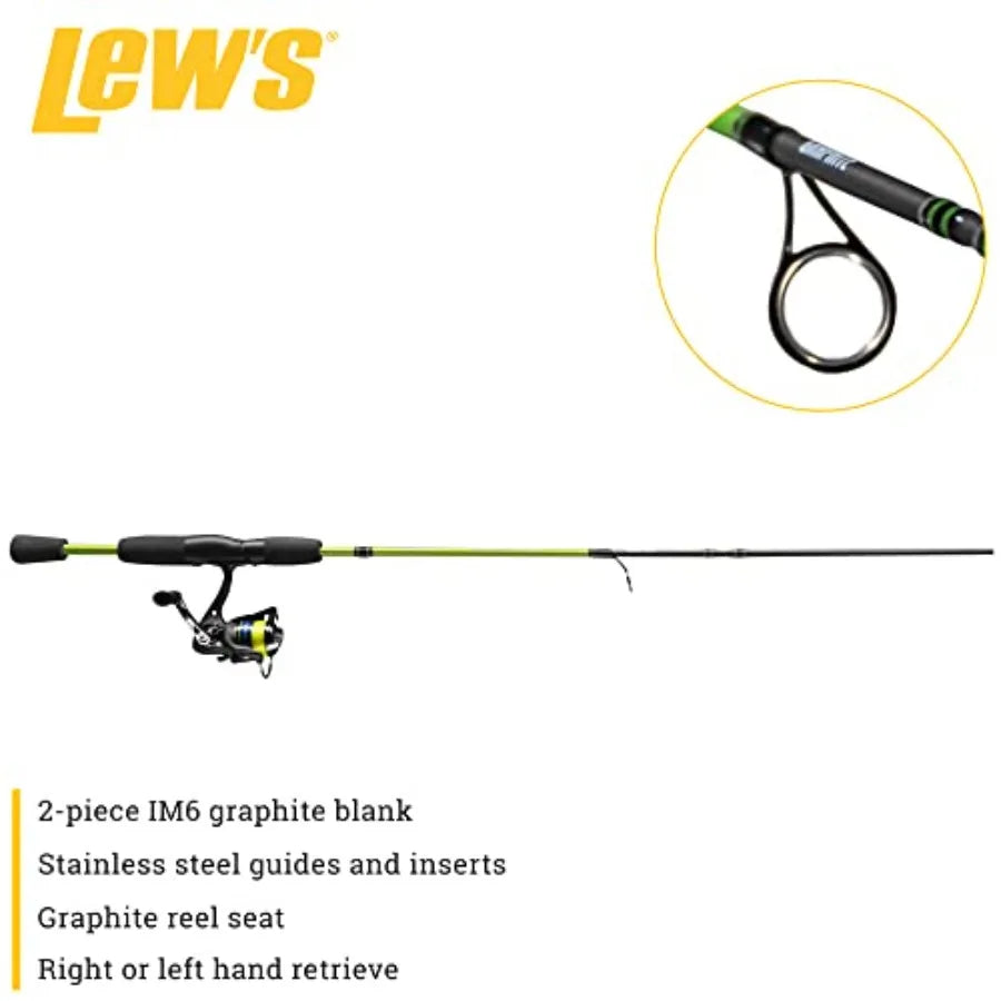 Spinning Reel and Fishing Rod Combo, 2-Piece IM6 Graphite Blank, Right or Left-Hand Retrieve, Crappie Thunder Green, 7'0"