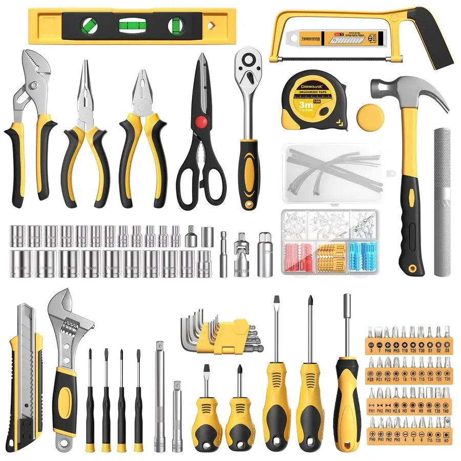 Piece Tool Kit For Home,Hand Repair Tool Set,Toolbox Storage Case with Drawer,General Household Auto Tool Set,Perfect for Homeow