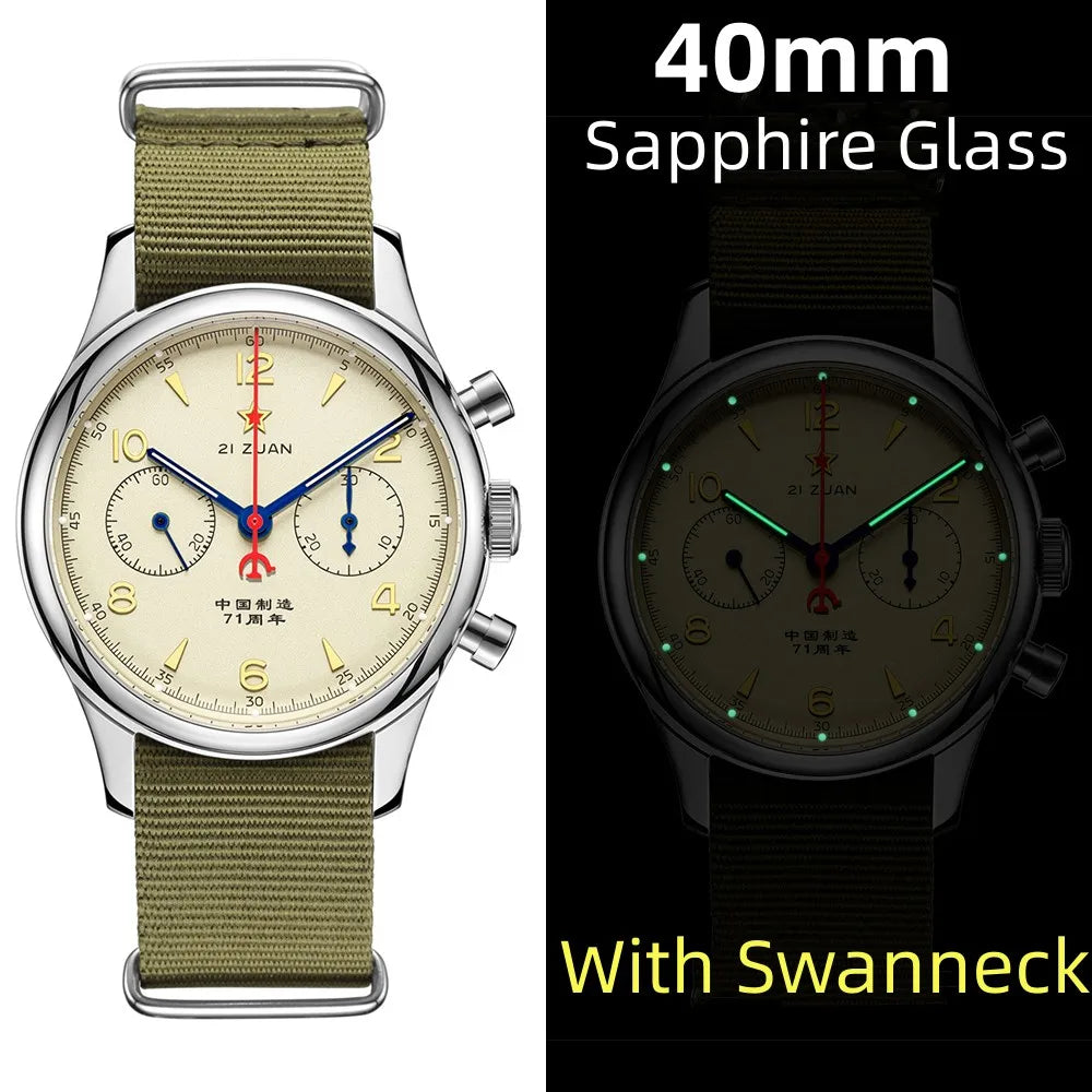 Seakoss 38mm 40mm Men's 1963 Chronograph Acrylic Sapphire Glass With Seagull ST19 Hand Winding Movement Male Mechanical Watches
