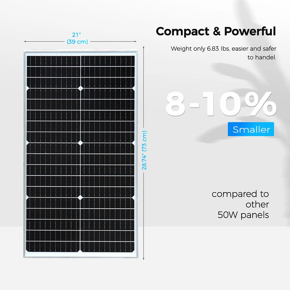 WUZECK Rigid Solar Panel Power Battery 50W Solar Module 100W Solar Charger 120W Glass Solar Cell 150W Outdoor Generator home