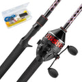 Brutus Fishing Rod and Reel Combo Spinning and SpinCast Combo Custom Tackle Kit Pre-Spooled Line Brute Tuff 2Pc Blanks