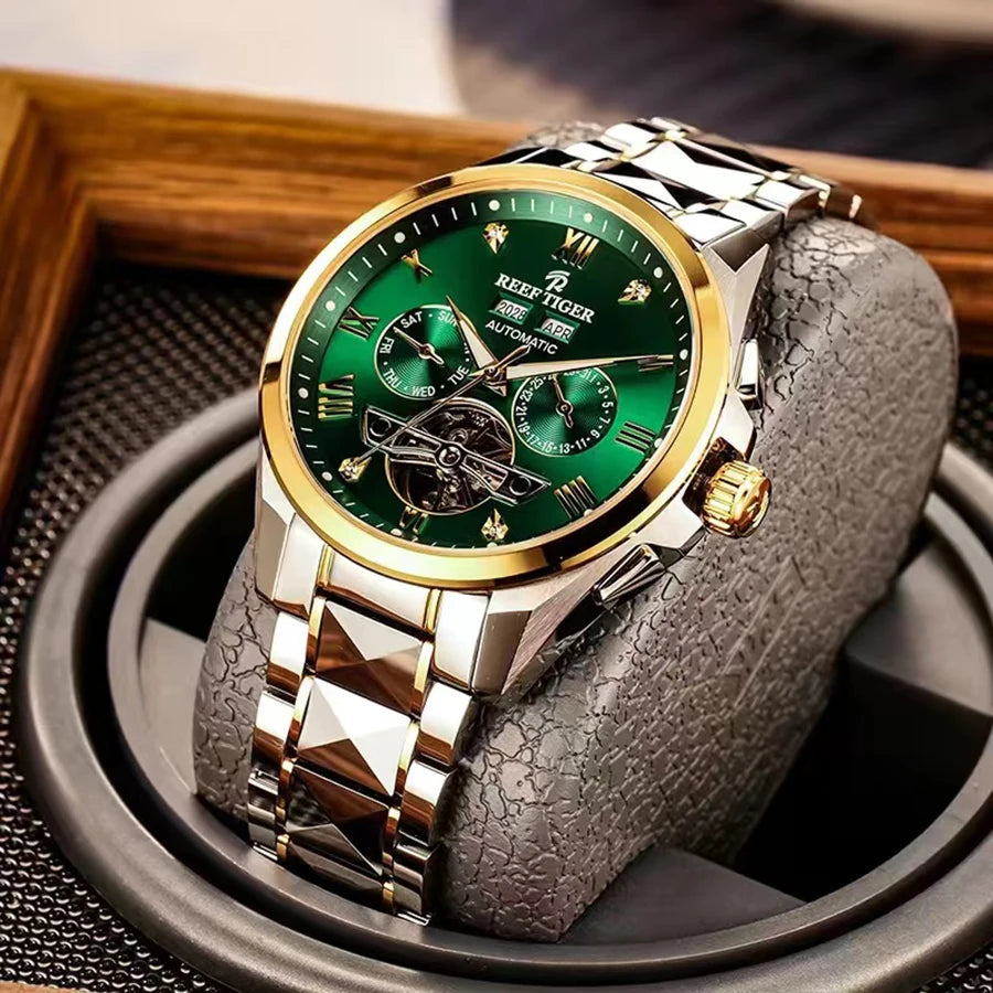 reef tiger Men's Automatic Mechanical Watch, Men's Casual Business Wristwatch RGA8235