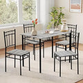 5-Piece Rectangular Dining Table Set for 4, Kitchen Table and Chairs Set