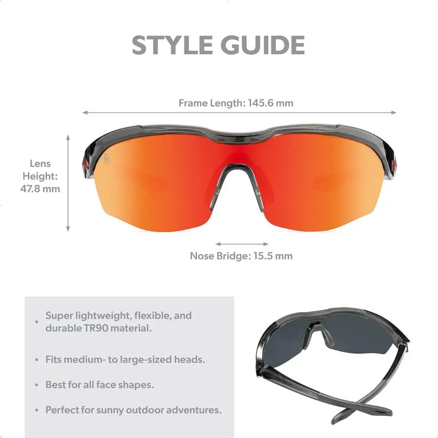 Kinetics Wraparound Sport Sunglasses for Men amp Women Water and Oilresistant coating, Full UV400 Protection for Running, Golf,