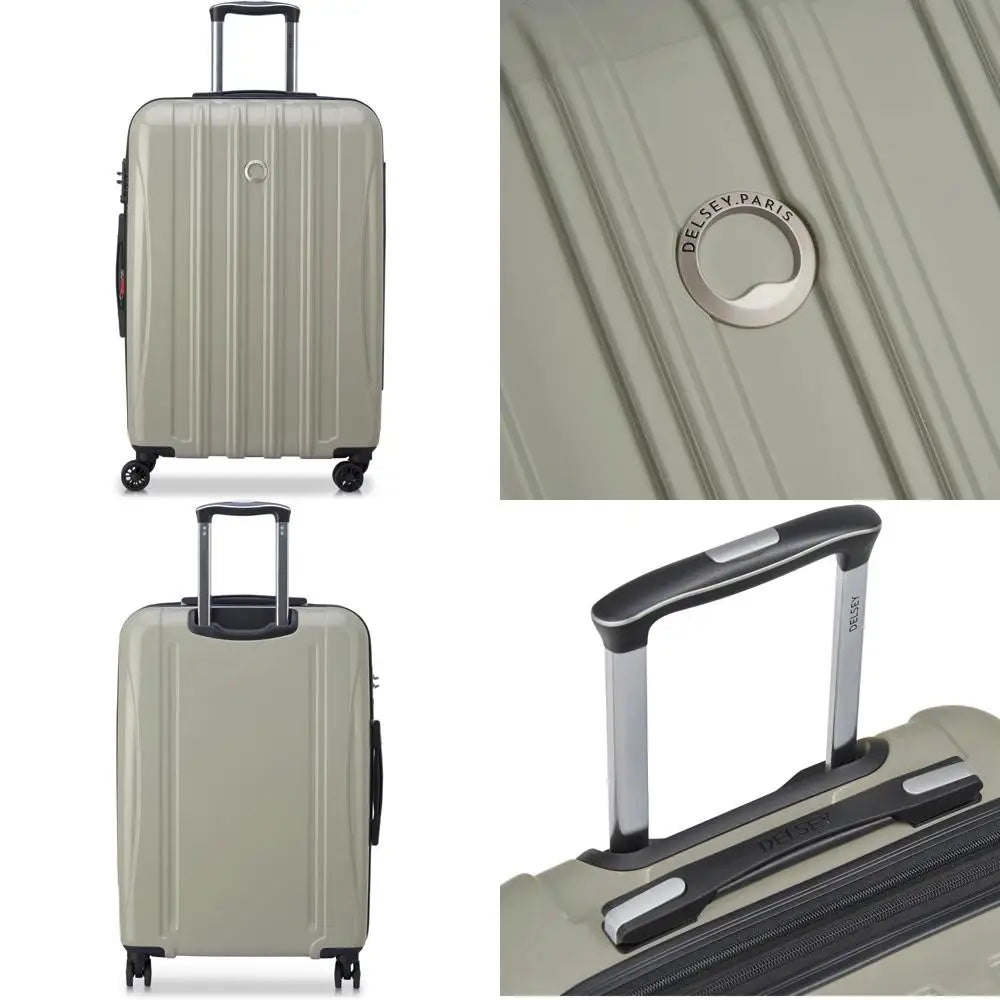 paris helium aero expandable spinner luggage, latte, medium 24 inch