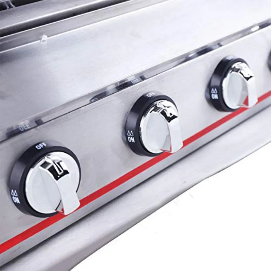 8 Burners Commercial Stainless Steel Gas BBQ Grill 2800Pa Outdoor Cooking Grills LPG Multi-function Tabletop BBQ for Camping Pi
