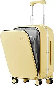 20 Inch Mixi Carry-On Suitcase with Front Laptop Pocket, Aluminum Frame Hardshell Spinner Luggage