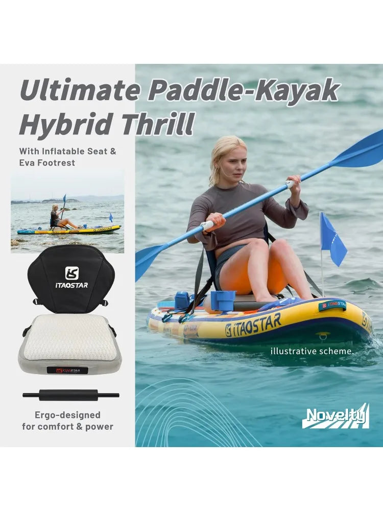 11'6" x 35" Inflatable Stand Up Paddle Board with Seat- Stable SUP Board for Adults - Portable Paddleboard for Yoga, Sur
