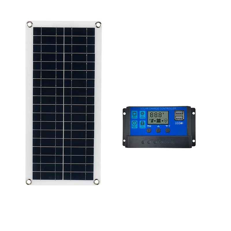1000W Solar Power Kit - 12V Solar Panel 100A Controller for RV Tent Camping Fishing Outdoor LED Light & Battery Charging