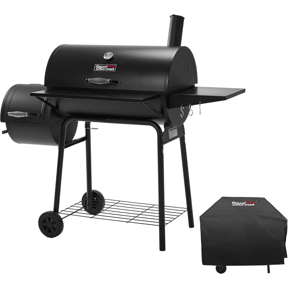 Royal Gourmet CC1830SC Charcoal Grill and Offset Smoker, 811 Sq. In. Cooking Area, Black, Outdoor and Camping Use