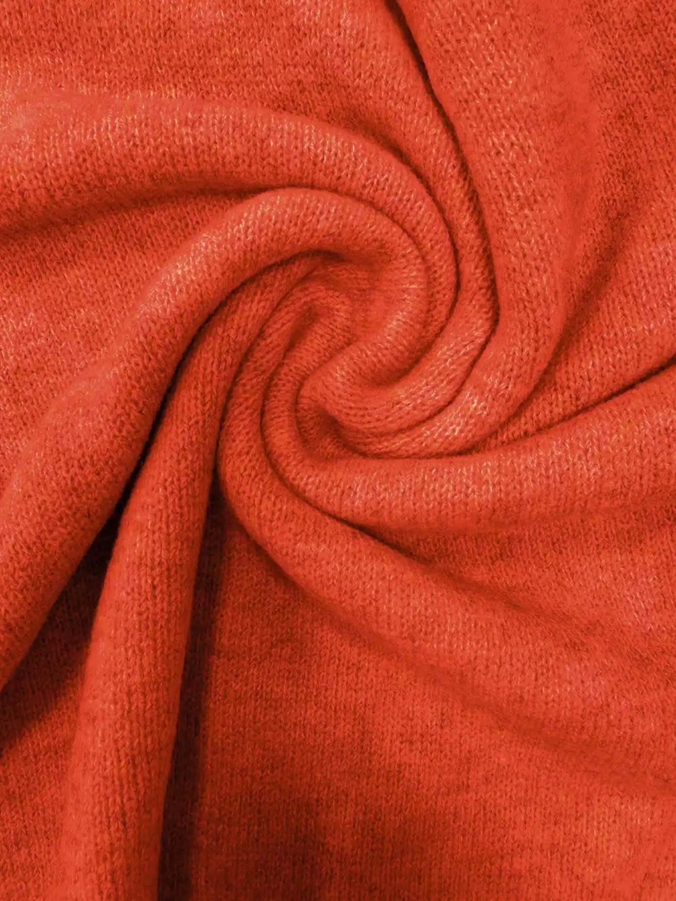 Orange Long Sleeve Knit Pullover with Pearl Buttons and Heart Detail, Fall Winter Basic Sweater
