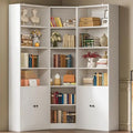 Corner Bookshelf with 7 Tier Shelves and 2 Storage Cabinets, 71 Height Storage Shelves Corner Combination Unit