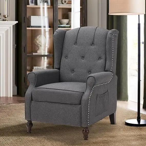 Recliner Chair with Massage and Heat Tufted Fabric Push Back Arm Chair, Recliner Chair for Living Room Bedroom Home The