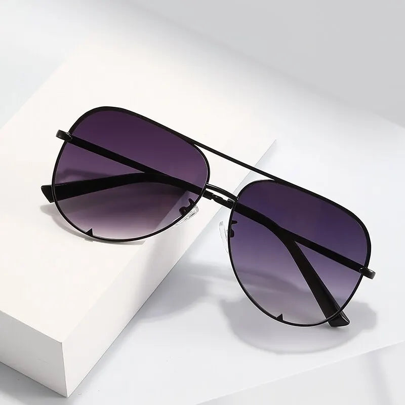 European And American Retro Style Double Beam Toad Mirror Men and Women Metal Sunglasses,European And American