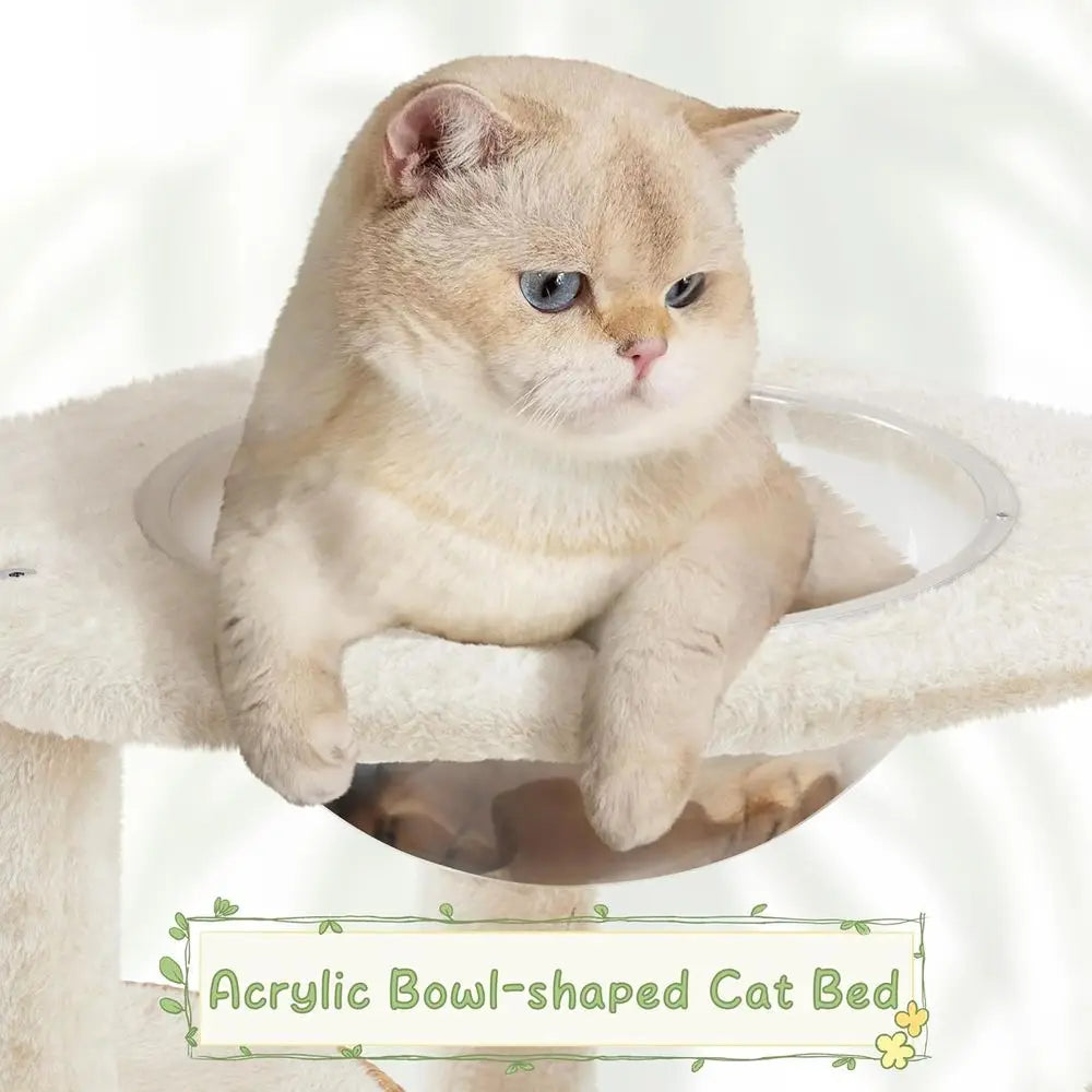 Contemporary Rattan Cat Tower with Woven Condo, Scratching Posts, Washable Cushions - Cool in Summer, Stylish Indoor Cat Furnitu