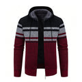 Big Size Men's Casual Full Zip Sweaters Knitted Cardigan with Hood Autumn Winter Male Clothing