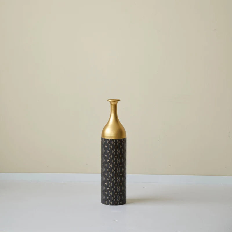 Black And Gold Metal Vase Set Of 3 Floor Vases Ideal For Mother s Day Gift Wedding Decoration Elegant Floral Display