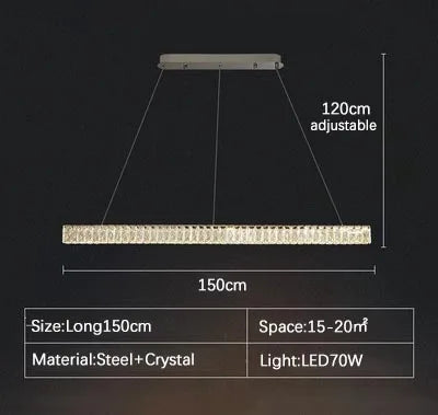 Modern Simple Modern Chandelier Luxury Interior Decoration Hotel Bar Kitchen Living Room Crystal Pendant Lamps Strip Led Light