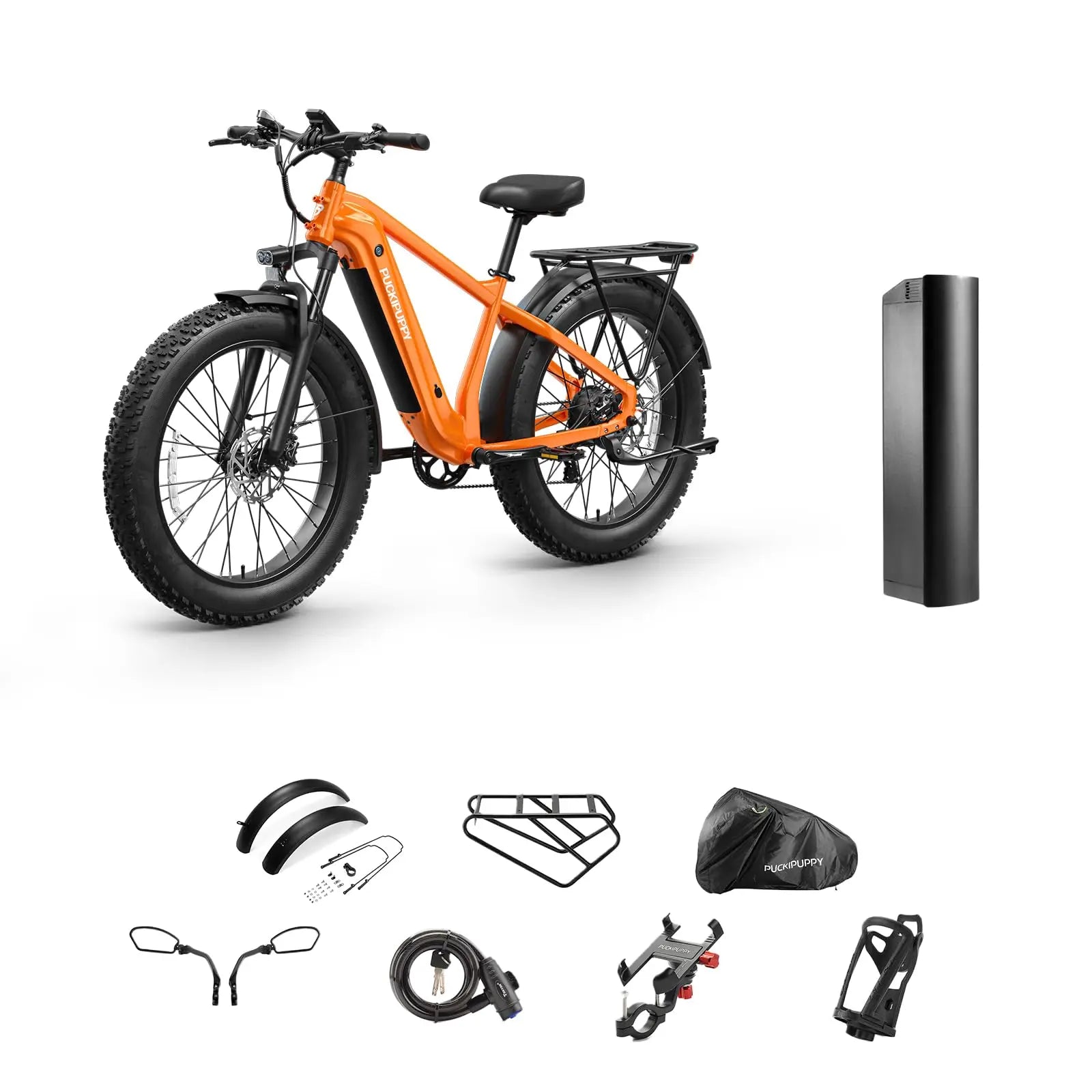 PUCKIPUPPY Beagle II Electric Bike 26"Fat Tire 80Miles Range Electric Mountain Bike 960W 48V 15AH Ebike With 2-Year Warranty