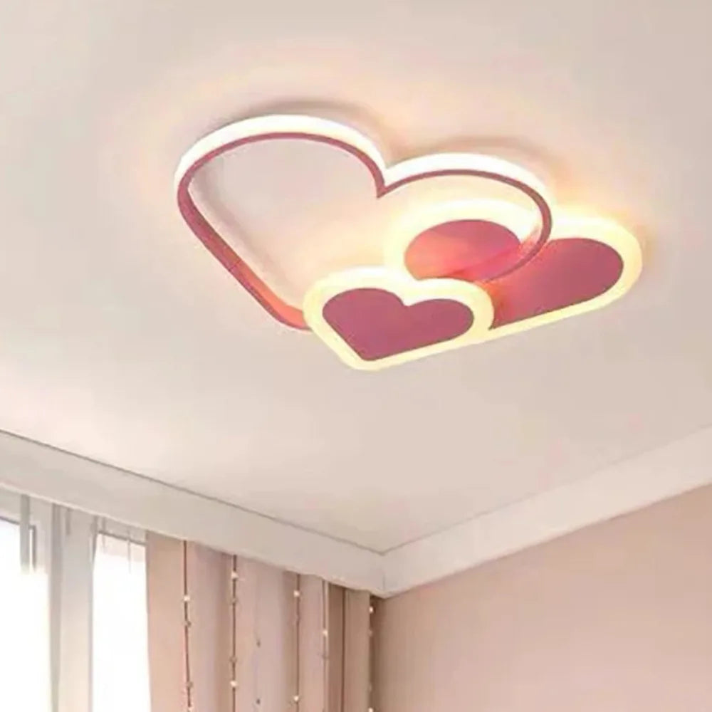 LED Ceiling Spotlight Heart Shaped Light Girl Lamp For Children Room  W/Remote Average Life 30000 Hours