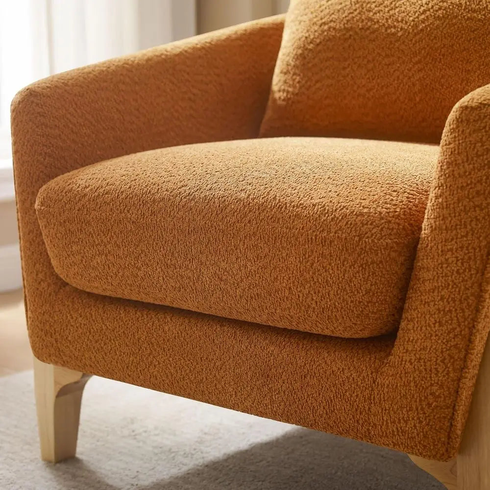 Accent Chair 31" Oversized Reading Chair Comfy Upholstered Boucle Lounge Armchair, Modern Living Room Chair with Back,Customized