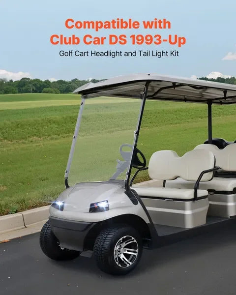 12 Cart LED Headlight Tail Light Kit For Club Car DS 1993-Up Models