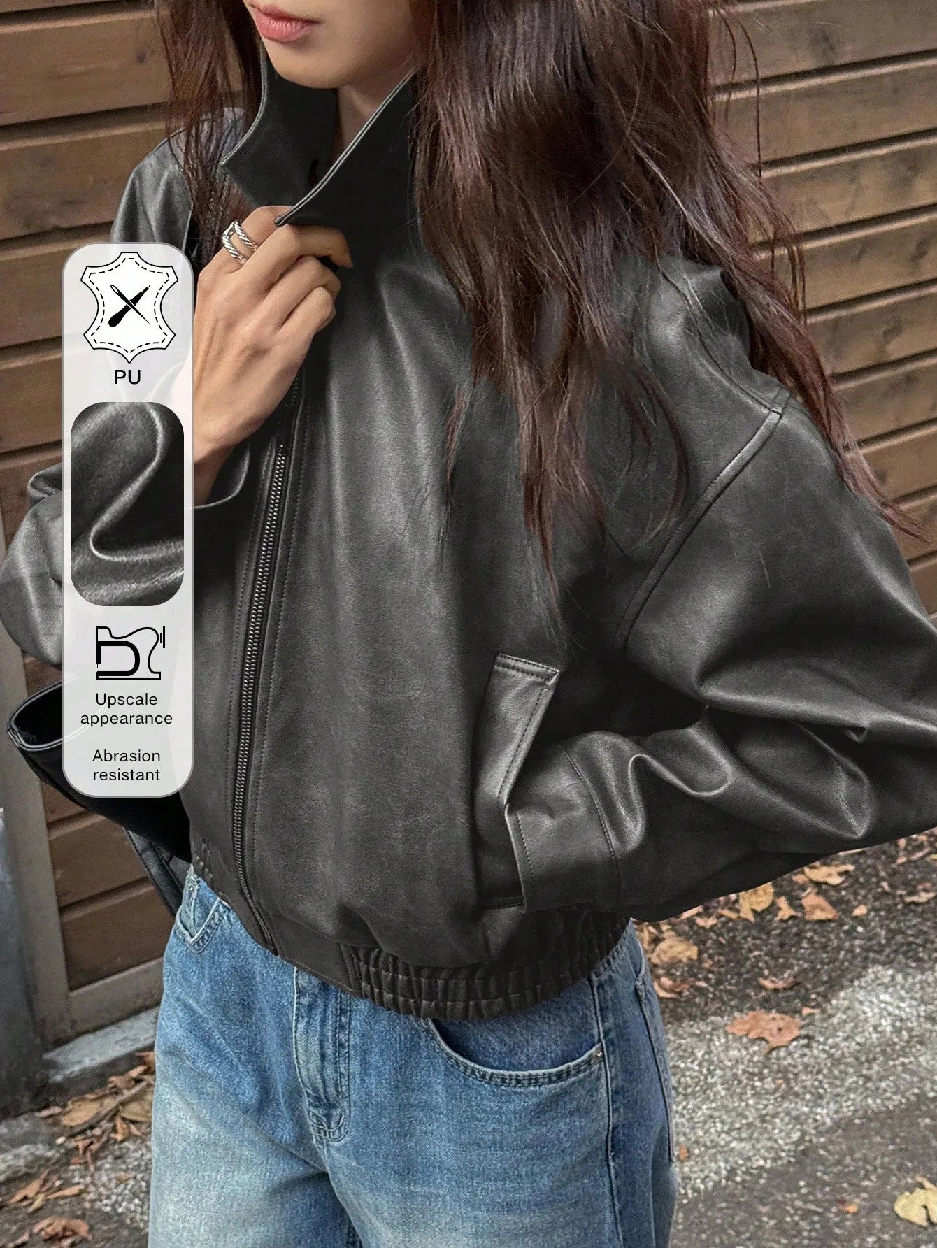 DAZY Spring New Vintage Leather Jacket Short Women Regular Jacket For Valentine's Day,Fall Clothes
