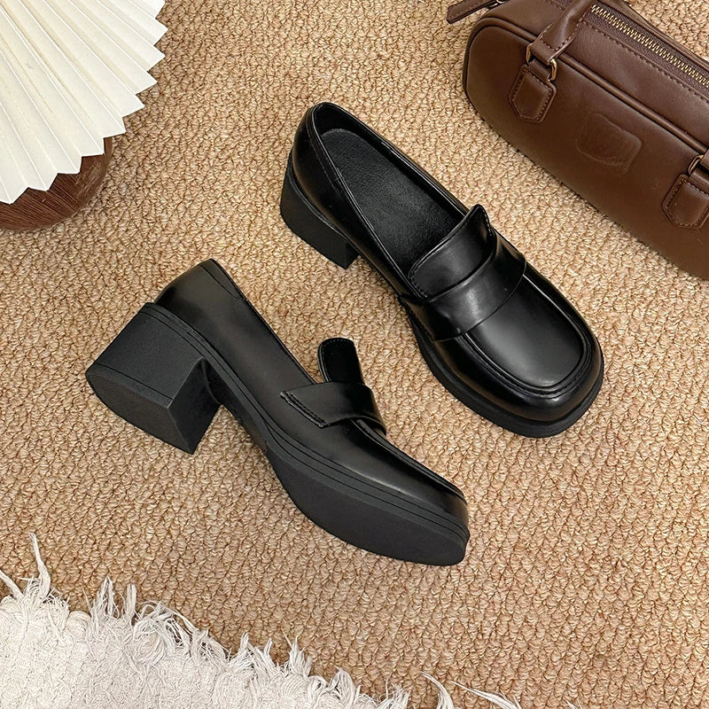 Women's British Style Loafers, Spring/Autumn/Winter Mary Jane Shoes, Slip-On Thick Platform, JK Uniform / Lolita Fashion Shoes