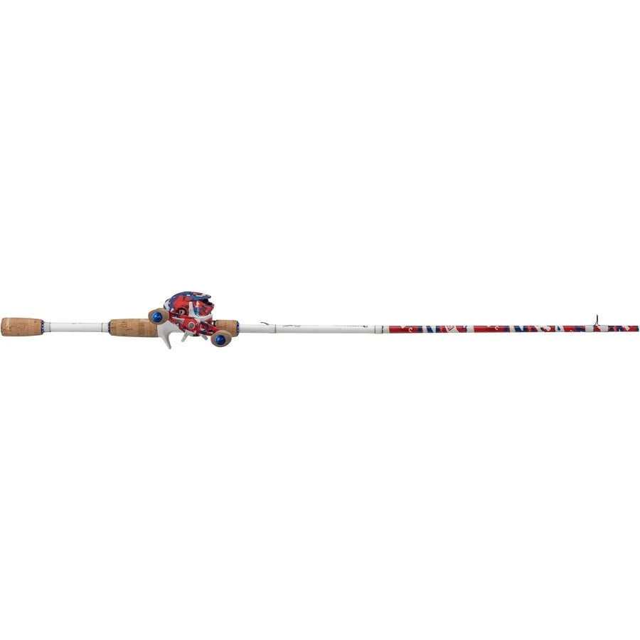 Krazy Americana Baitcast Combo with 7' 1pc Medium Heavy IM7 Graphite Rod and Cork Grips Ideal for Precision Castin