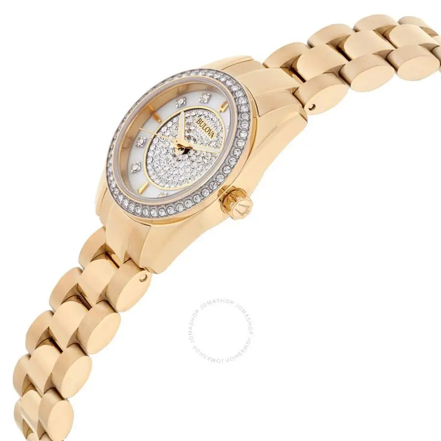 Bulova | Crystal Quartz White Dial Ladies Watch and Bracelet Gift Set 98X137