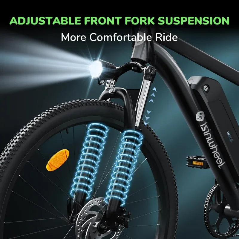 outdoor furniture M10 Electric Bike Adult 500W, 26" Commuting Electric Mountain Bike 20MPH Max Range 55+Miles, Removable Battery