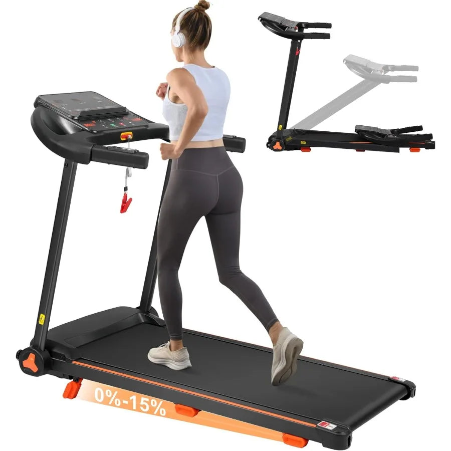 Treadmill with Incline, 3.0HP Foldable Treadmills for Home with 15% Incline,7.5MPH 300 LBS Capacity Home Exercise Equipment Trea