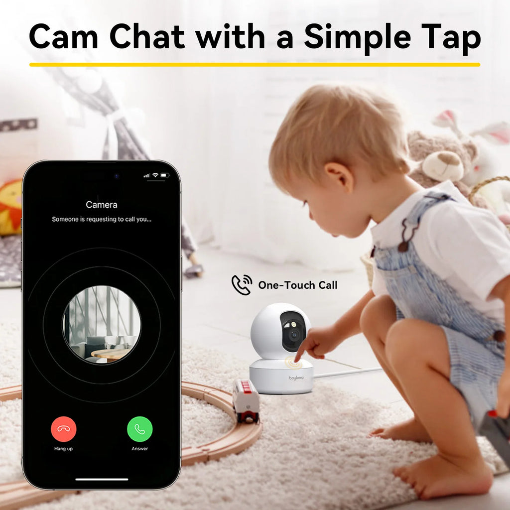 BoyKeep 3MP WiFi IP Camera Smart Baby Monitor Home Security 5G WiFi Indoor IP Automatic Tracking 24/7 Video Surveillance