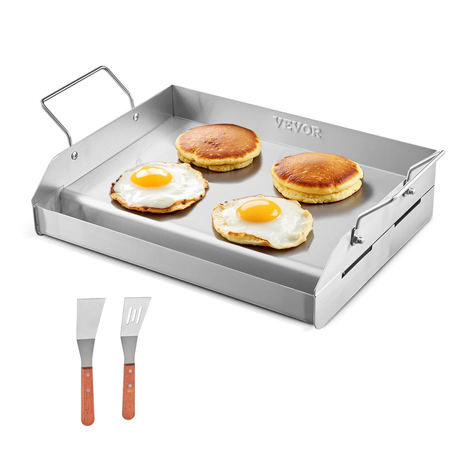 SucceBuy Stainless Steel Griddle Universal Flat Top Rectangular Plate Gas Grill Griddle for BBQ Family Cookware for Camping Part