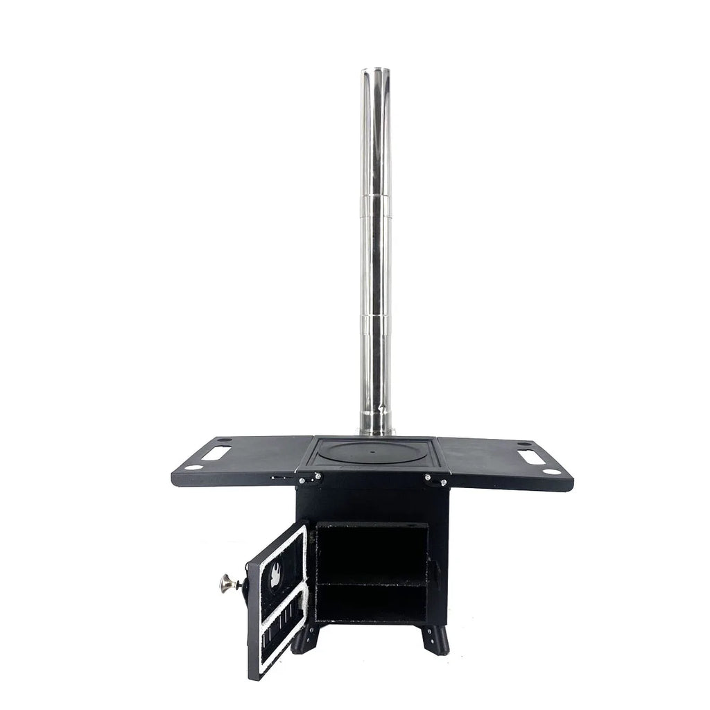 Portable Tent Firewood Stove  Large Firewood Stove with Split Chimney Camping Hiking Fishing Picnic BBQ Charcoal Grill Barbecue