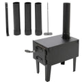 Portable Wood Burning Stove for Outdoor Cooking Fishing Hiking and Travel Compact Design with Storable Chimney Pipes for Effici