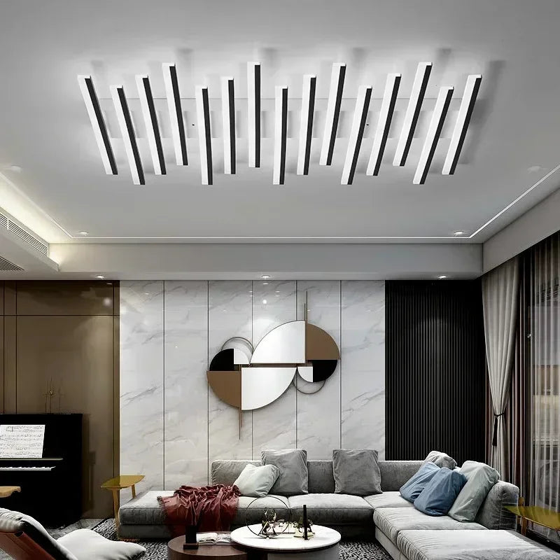 Nordic Art Line Acrylic Led Ceiling Lamp Living Room Restaurants Bedroom Kitchen Bar Chandelier  Modern Home Decoration Lighting