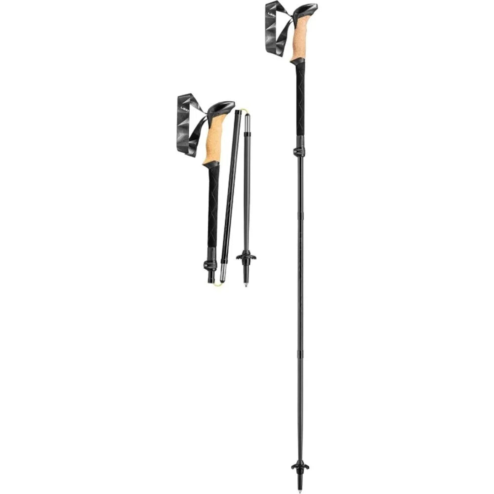 Makalu Pro FX Carbon Trekking Poles - Foldable Collapsible Lightweight Walking Poles for Hiking