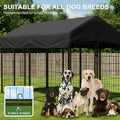 Outdoor Secure Wire Crate Kennel Steel Material Outdoor Dogs Welded Wire Kennels Waterproof Tarpaulin for Medium Small Dogs