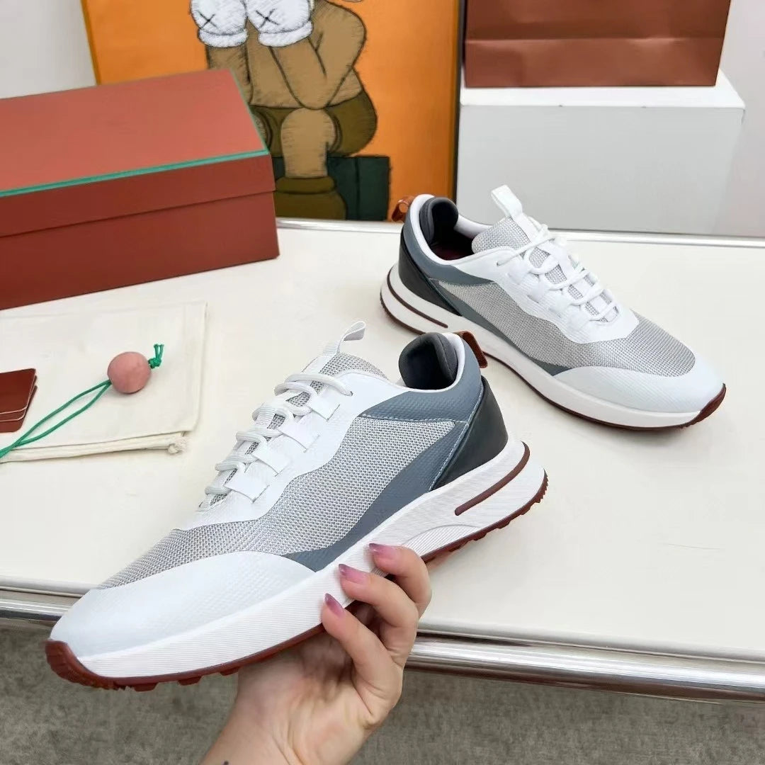 2026 new L mesh sneakers breathable casual men's shoes P thick-soled jogging shoes business shoes comfortable casual shoes