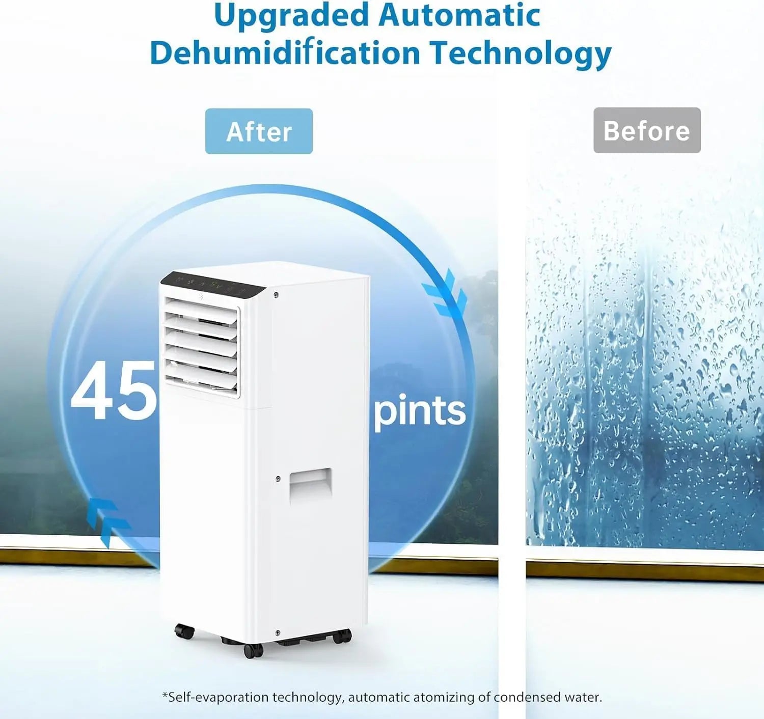 8000 BTU Portable Air Conditioners Portable AC Unit with Remote, Digital Display/24Hrs Timer Cools/Fan/Dehumidifier for Bedroom