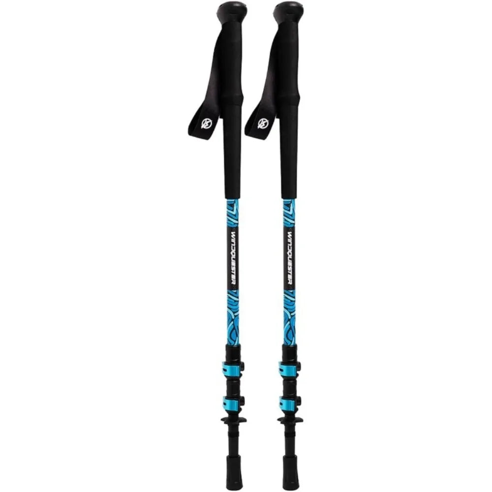 Fiber Trekking Poles– Adjustable Lightweight Hiking Poles with Quick Lock,Compact for Backpacking, Camping & Travel Glacial Wave