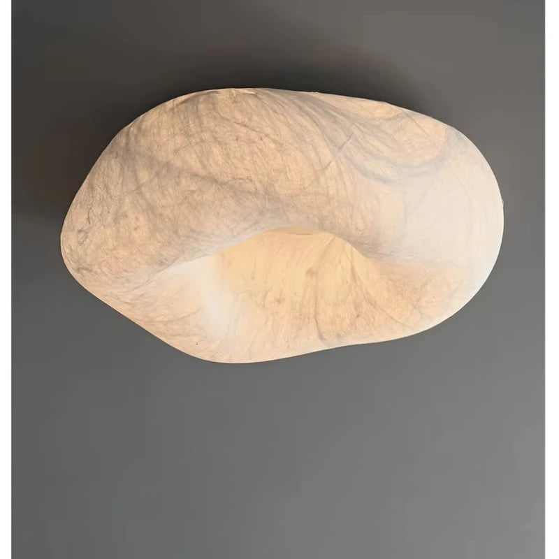 Wabi Sabi Cloud Handmade Imitation Silk Ceiling Light Living Room Entrance Hallway Light Japanese Design Bedroom and Study Light