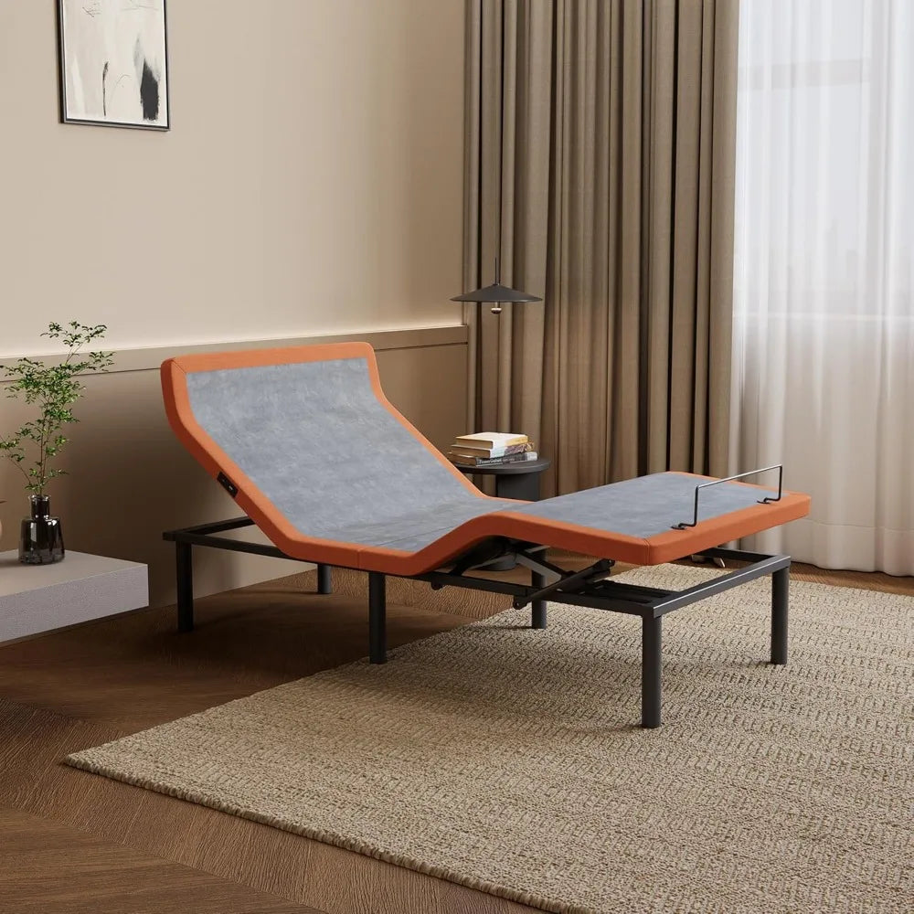 Adjustable Bed Frame - Bed Base with Massage, Pillow-tilt, Ergonomic Incline, Zero Gravity, Dual USB Port,Customized