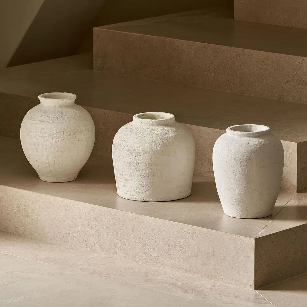 Elegant White Ceramic Zen Vase, 11.8 Tall, Rustic Style, Ideal for Farmhouse Decor and Home Flower Arrangements